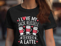 I Love My Jack Russell Terrier A Latte TShirt Cute Dog Lover Shirt Jack Russell Terrier Tee Funny Coffee Graphic Shirt Women Tee Graphic Tee – Aesthetic Look · Great Gift For Fans