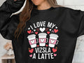 I Love My Vizsla A Latte Sweatshirt Dog Lover Gift Sweatshirt Cute Dog and Latte Sweatshirt Cozy Vizsla Dog Sweatshirt Sweatshirt – Everyday Comfort · Great Gift For Fans