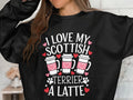 I Love My Scottish Terrier A Latte Sweatshirt Cute Dog Lover Gift Cozy Terrier Dog Sweatshirt Fun Coffee Lover Sweatshirt Sweatshirt – Aesthetic Look · High-Quality Print