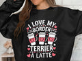 Cozy Dog Lover39s Sweatshirt Border Terrier Latte Sweater Cute Comfy Pet Design Gift for Dog Mom Heart Latte Design Sweatshirt – Everyday Comfort · Perfect For Daily Wear