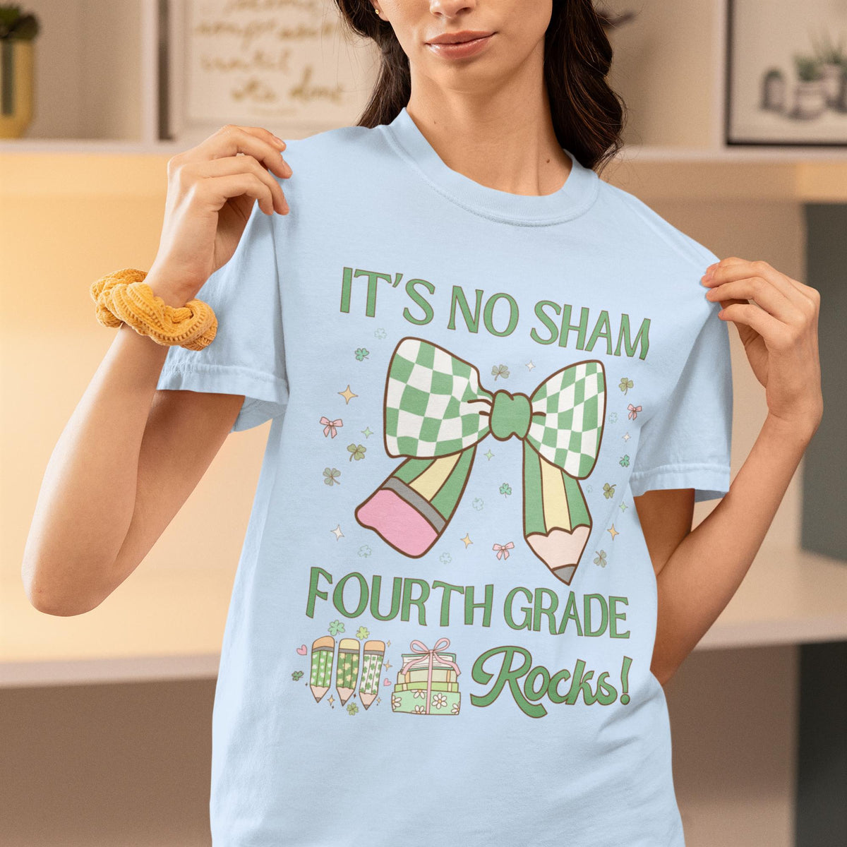 St Patricks Day Teacher Shirt Fourth Grade Rocks Funny Saying Teaching Assistant Shirt for Teaching Assistant Elementary Education Major Graphic Tee – Easygoing Wear · Must-Have Style