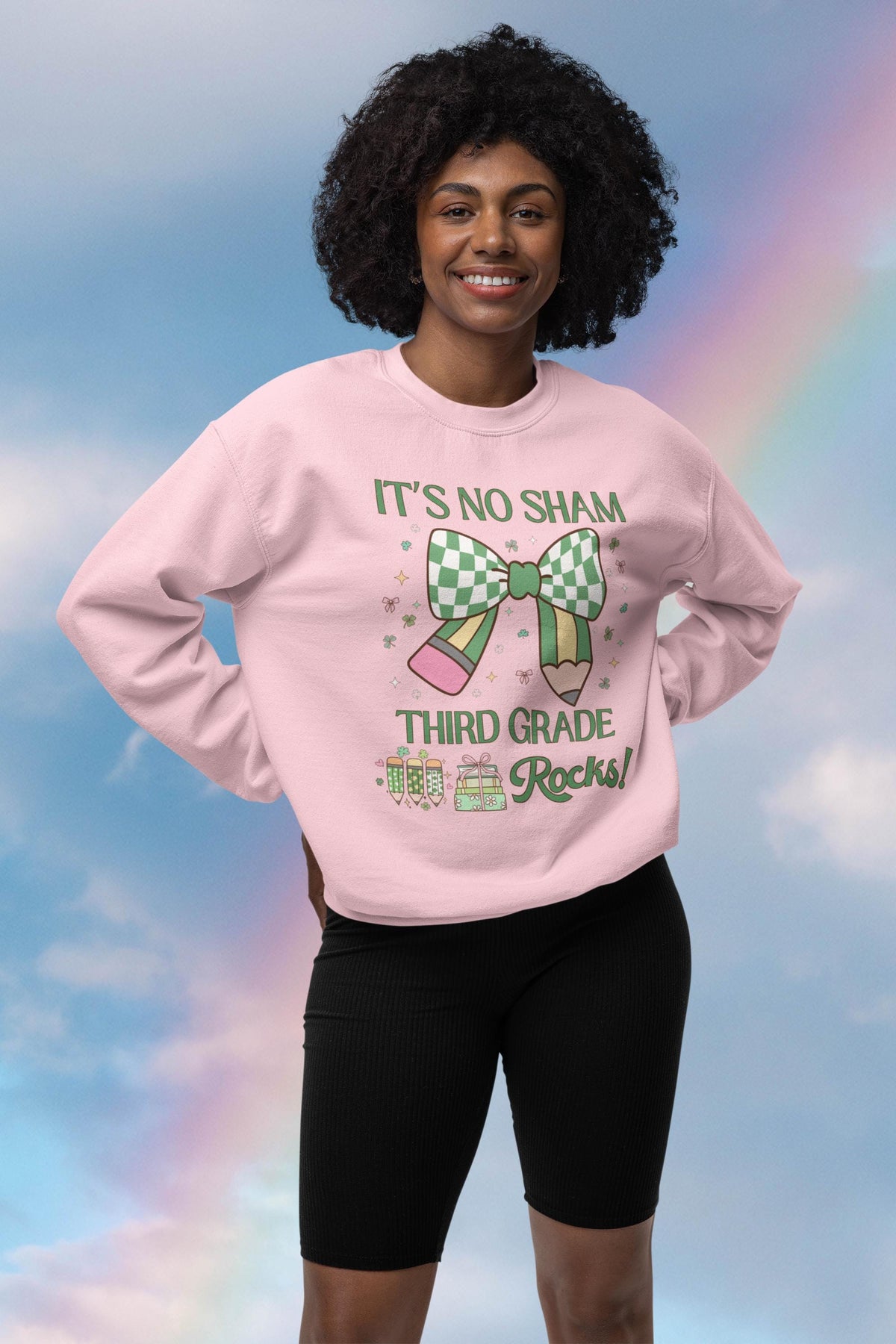 St Patricks Day Teacher Sweatshirt Third Grade Rocks Funny Saying Teaching Assistant Shirt Teaching Assistant Elementary Education Major Sweatshirt – Warm & Stylish · Great Gift For Fans