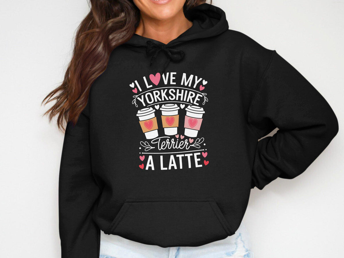 I Love My Yorkshire Terrier A Latte Hoodie Womens Cute Dog Lover Hoodie Yorkshire Terrier Dog Mom Pullover Cute Coffee Lover Sweatshirt Hoodie – Everyday Comfort · Perfect For Daily Wear