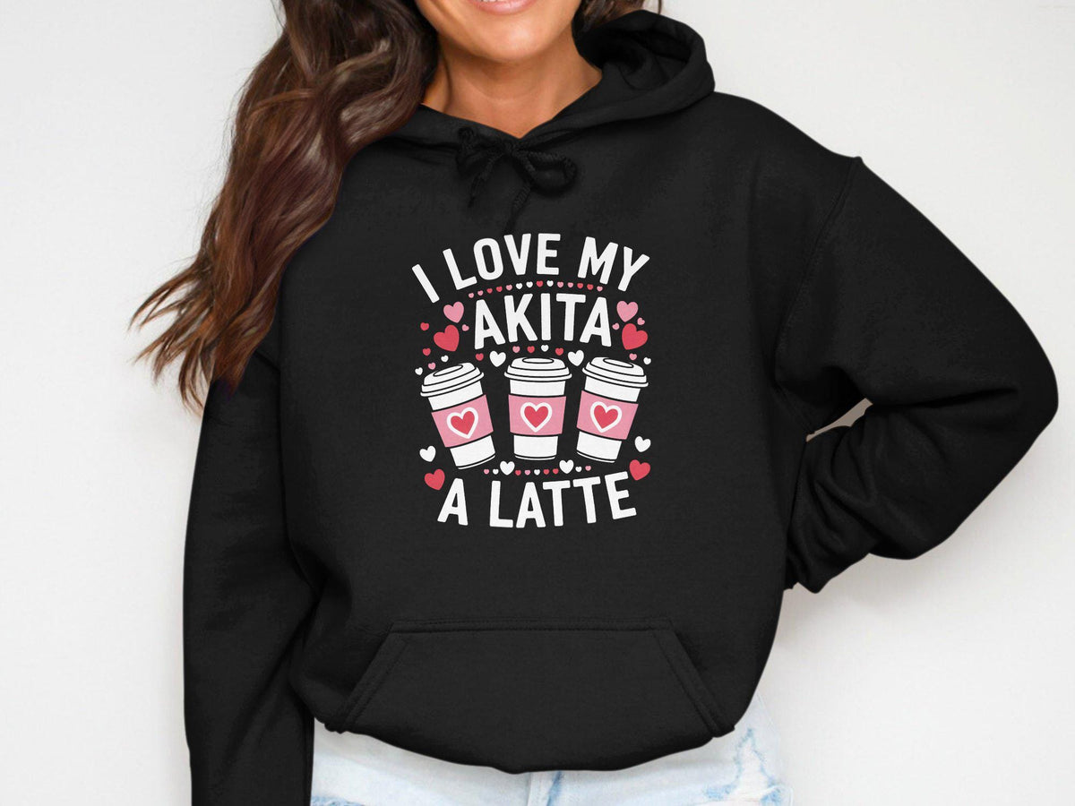 Women39s Dog Lover Hoodie Akita Latte Hoodie Cute Dog Hoodie Coffee Lover Sweatshirt Heart Design Hoodie for Dog Moms Gift for Dog Hoodie – Warm & Stylish · Perfect For Daily Wear