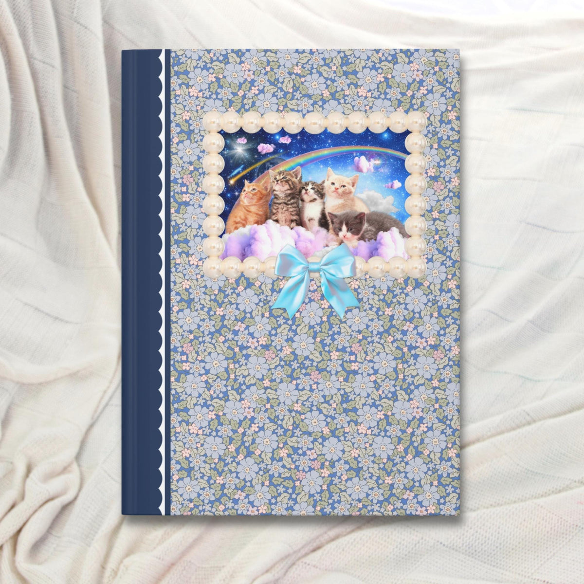 Cat Lover Notebook Cat Mom or Cat Dad Who Loves Space Awesome 90s Vibes Silly Animal Lover Lined Journal with Bow Weirdcore Dreamcore Graphic Tee – Bold Style · Perfect For Daily Wear