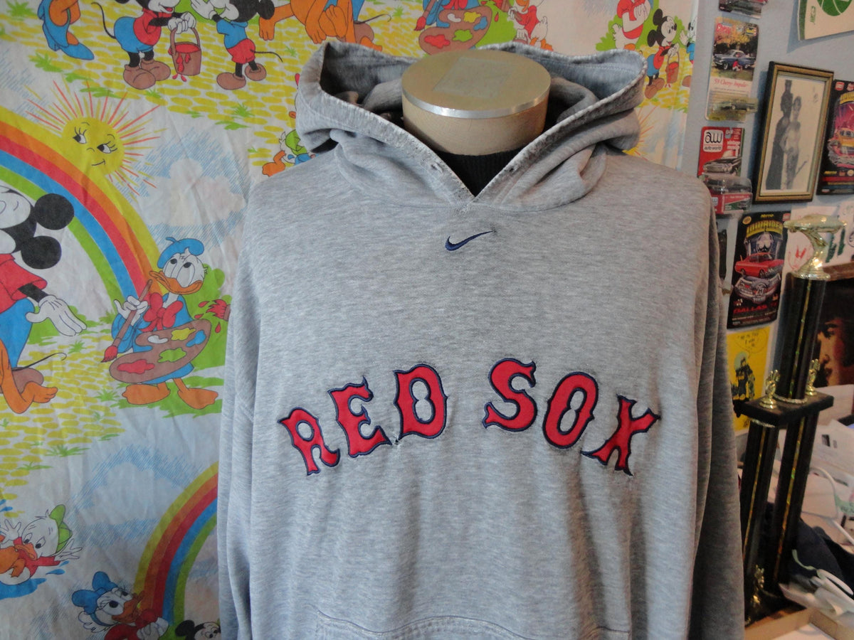 Vintage Boston Red Sox Nike Center Swoosh Gray Hoodie Sweatshirt 2XL Hoodie – Bold Style · Great Gift For Fans