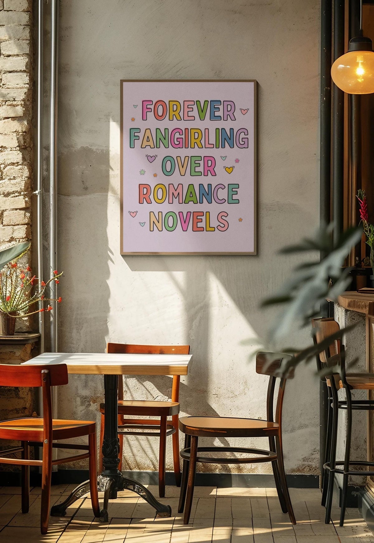 Romance Reader Book Lover Poster with Hearts Cute Bookish Print Romance Book Author or Librarian Who Loves Reading Romantasy Novels Graphic Tee – Aesthetic Look · Trending Graphic Apparel
