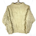 Vintage Grandma 3D Knit Wool Sweater Womens Small White 90s Graphic Tee – Warm & Stylish · Must-Have Style