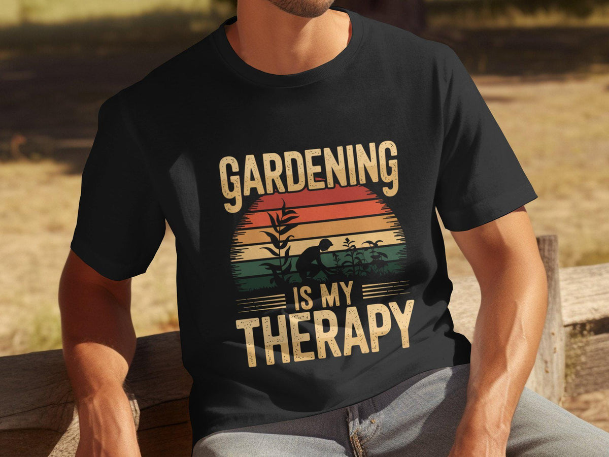 Gardening Is My Therapy TShirt Funny Mens Gardening Tee Therapy Humor Shirt Gift For Gardeners Gardening Lover Shirt Casual Wear Graphic Tee – Warm & Stylish · Top Pick For Any Outfit