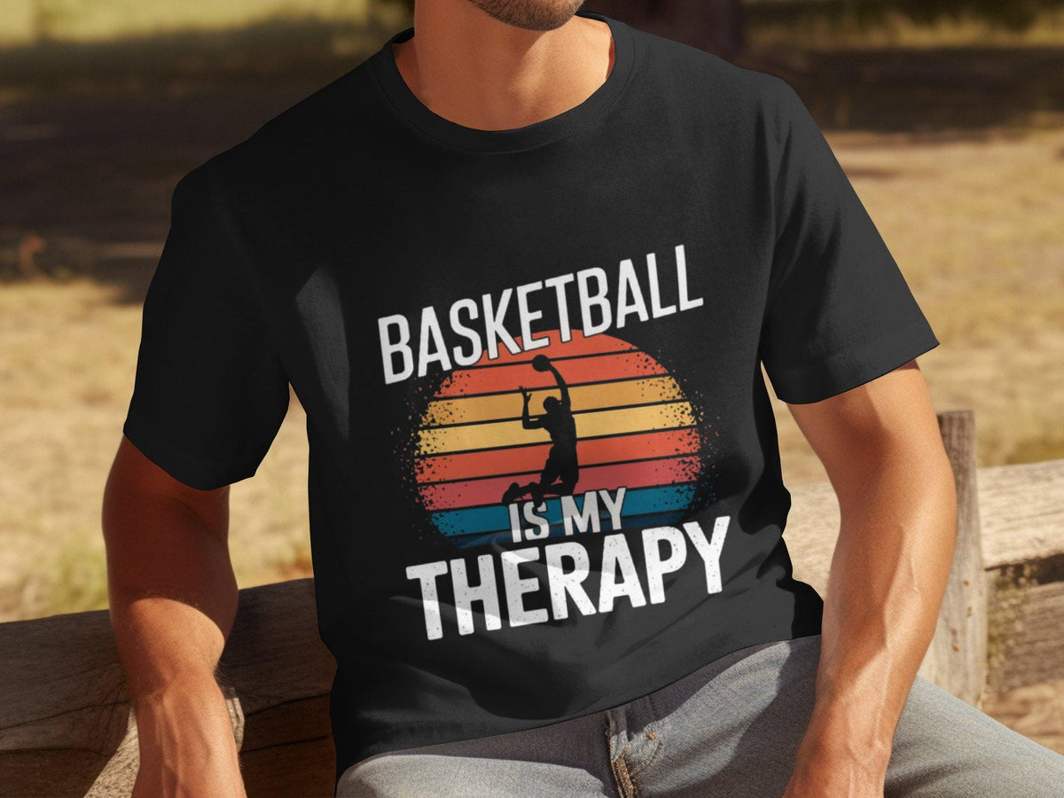 Basketball Is My Therapy T Shirt Funny Mens Therapy Shirt Basketball Lover Gift Sports Therapy Tee Retro Basketball Graphic Tee Graphic Tee – Aesthetic Look · Perfect For Daily Wear