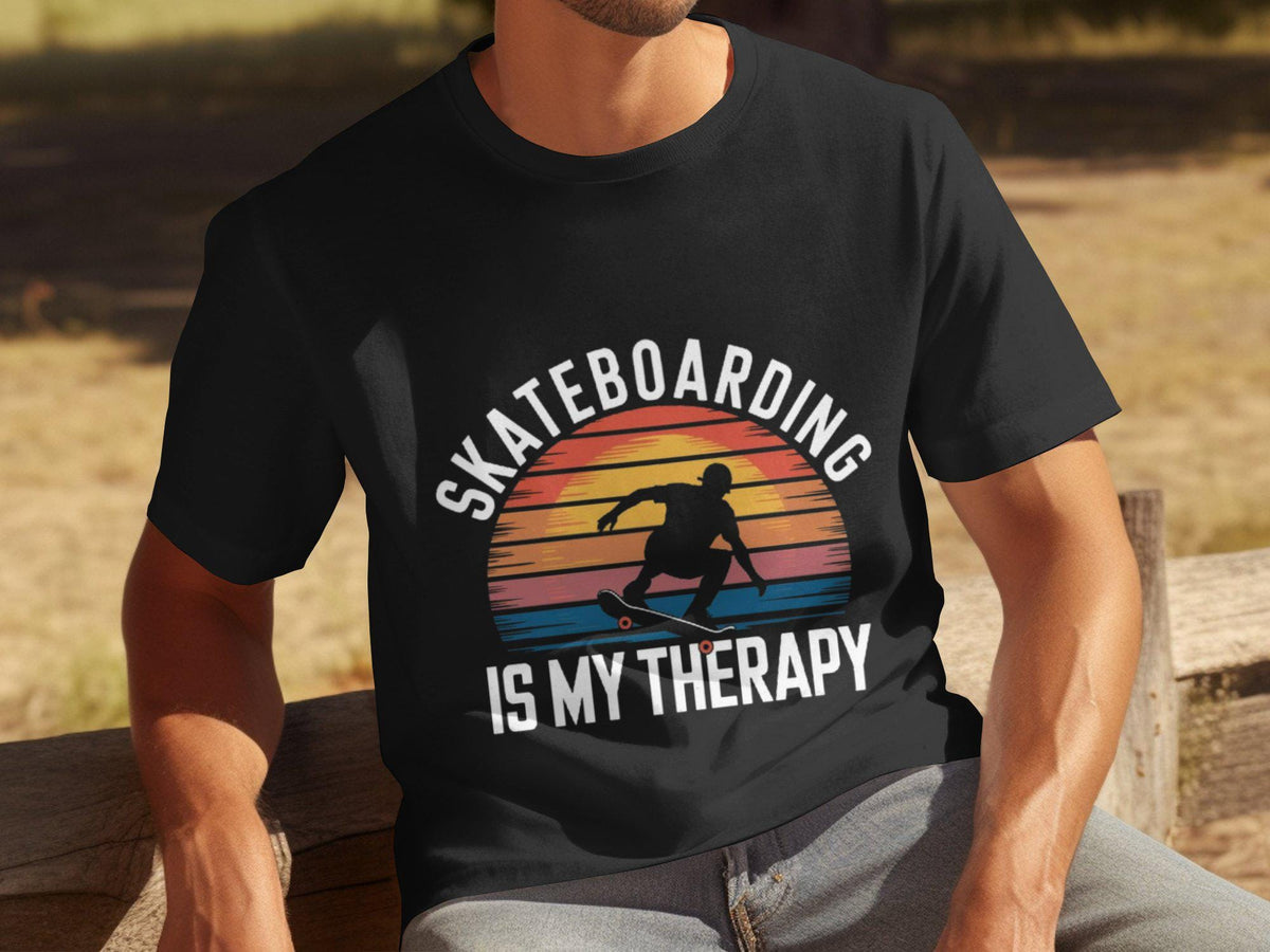 Mens funny therapy t shirt skateboarding is my therapy t shirt humorous skateboard shirt skater therapy gift unique skateboarding tee Graphic Tee – Easygoing Wear · Must-Have Style