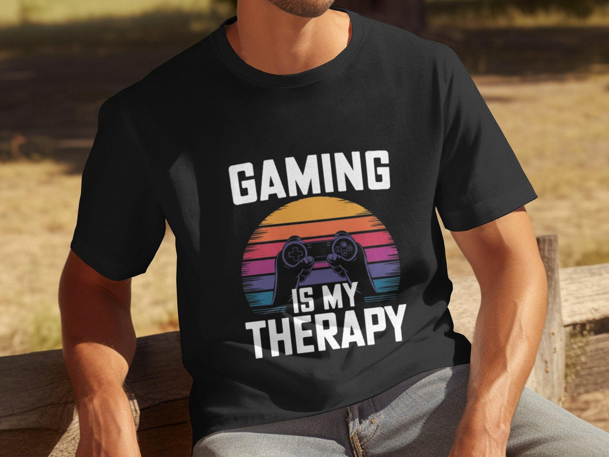 Gaming Is My Therapy TShirt for Men Funny Gamer Shirt Unique Tee Video Game Lover Gift Casual Wear Cool Gaming Design Shirt Graphic Tee – Feel-Good Design · Great Gift For Fans
