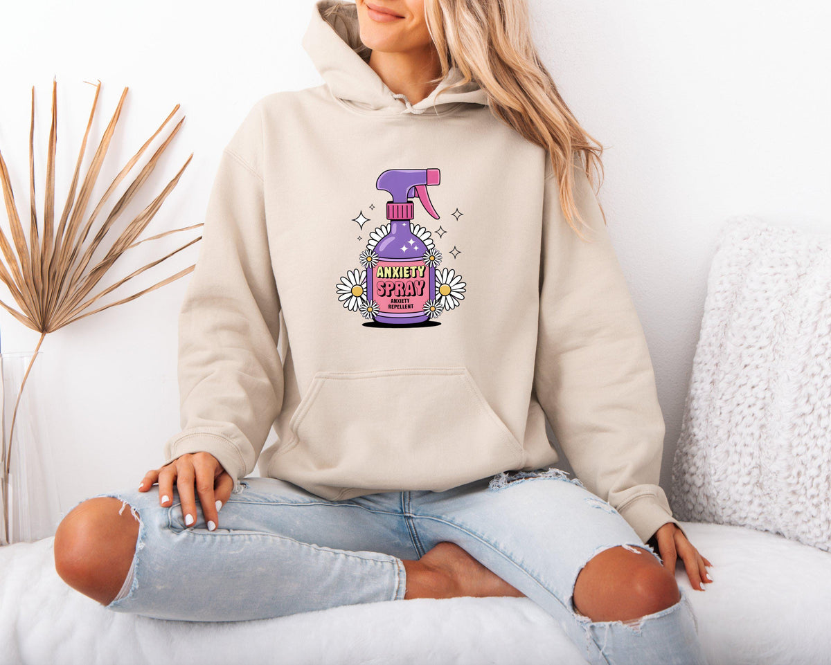 Mental Health Hoodie for Women Anxiety Repellent Hoodie Positive Message Sweatshirt Anxiety Spray Unisex Hoodie Comfort Clothing Hoodie – Easygoing Wear · Perfect For Daily Wear