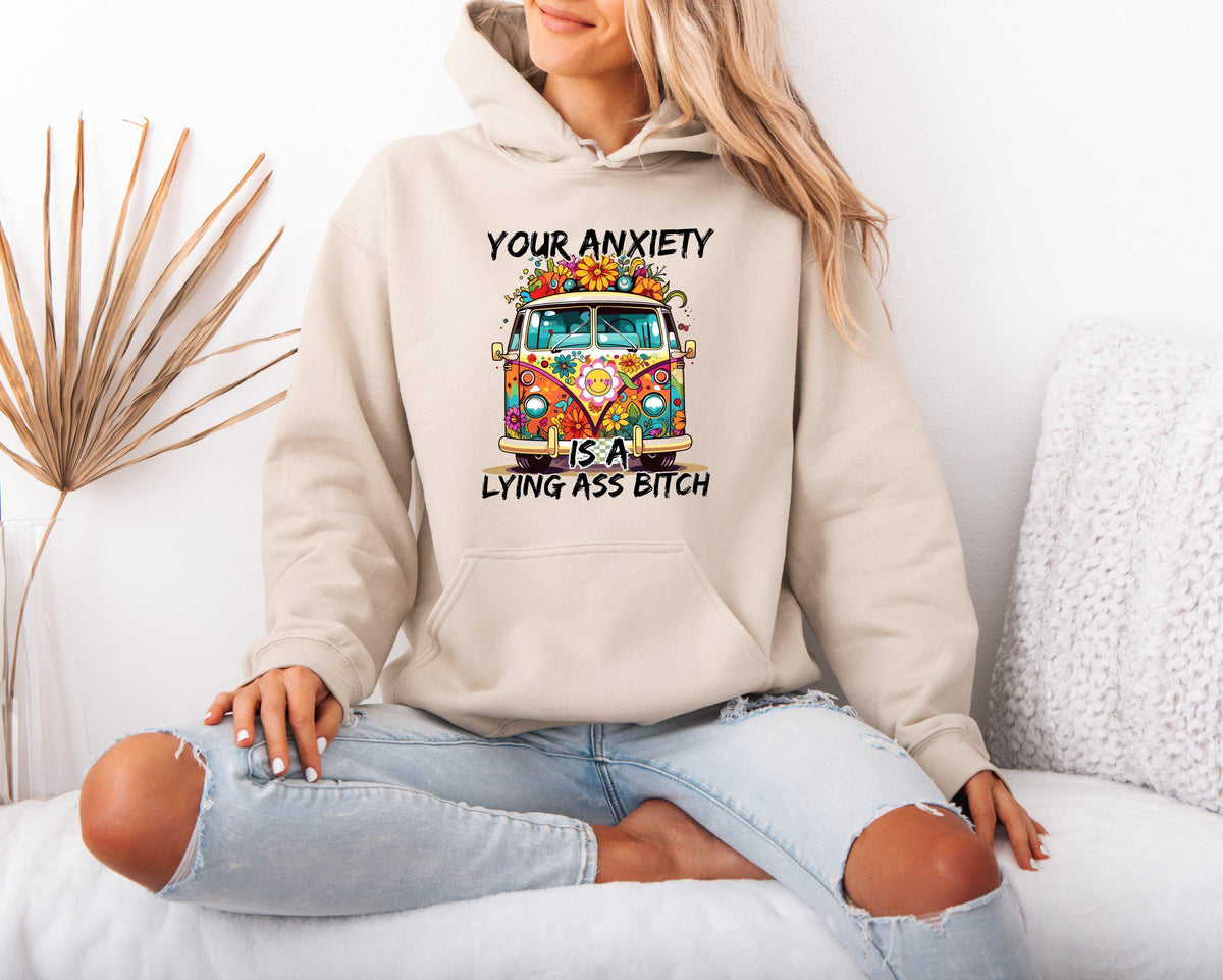 Mental Health Themed Hoodie for Women Anxiety Motivational Quote Colorful Floral Design Hoodie Comfortable Casual Wear Unique Gift Hoodie – Easygoing Wear · Must-Have Style