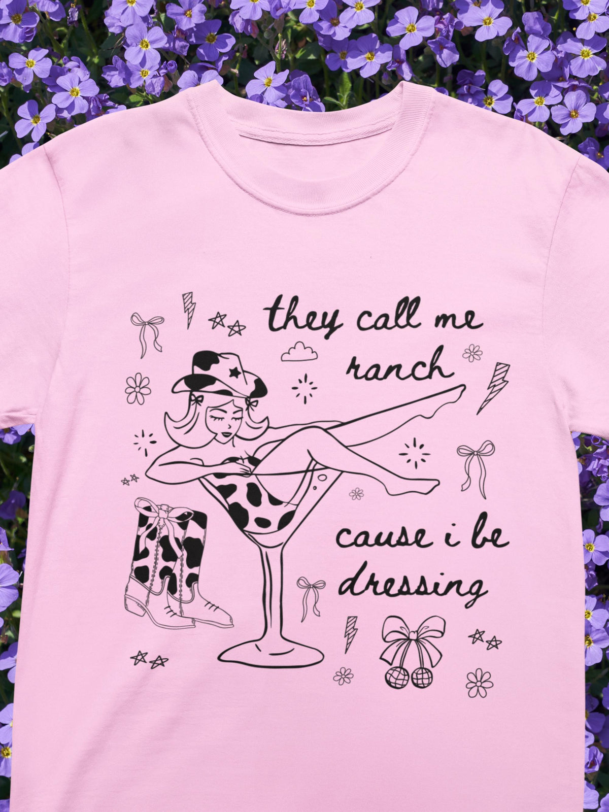 Funny Saying Western Cowgirl Tee Shirt with Adorable Cow Print Boots Silly Weirdcore Country Rodeo TShirt with Lightning Girly Boho Disco Graphic Tee – Feel-Good Design · Top Pick For Any Outfit