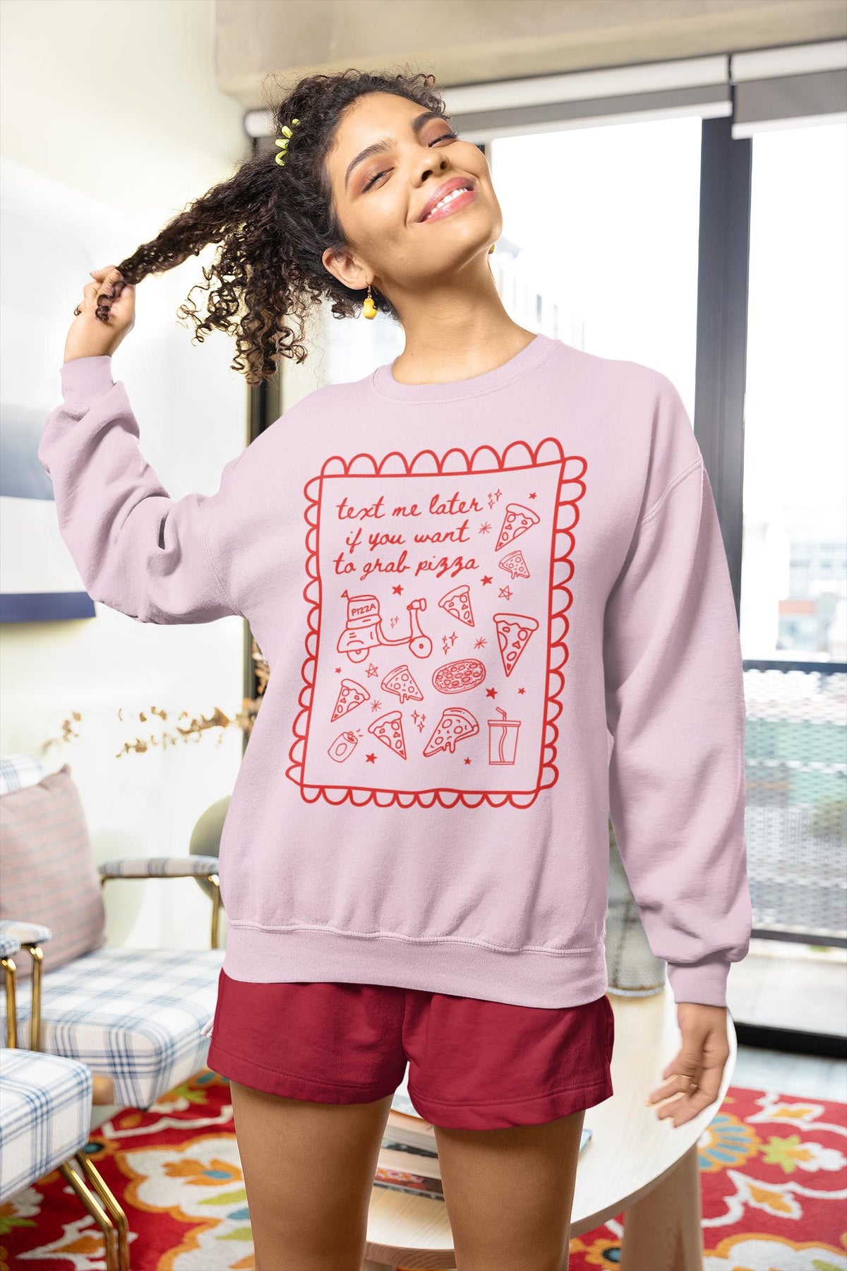 Funny Pizza Lover Gift for Friend Who Loves Pizza and Texting Text Me Later if You Want to Grab Pizza Silly Matching Shirt for Pizza Party Graphic Tee – Fan Favorite · Must-Have Style