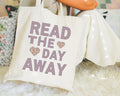Book Lover Gift Idea Read the Day Away Tote Bag with Hearts Cute Floral Aesthetic Tote for Book Lover Romance Reader Librarian Gift Tote Bag – Cozy Vibes · Top Pick For Any Outfit