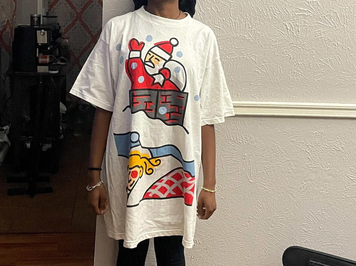 Vintage 90s Santa Claus Christmas USPS Stamps white Tshirt size XL Graphic Tee – Premium Graphic · Trending Graphic Apparel