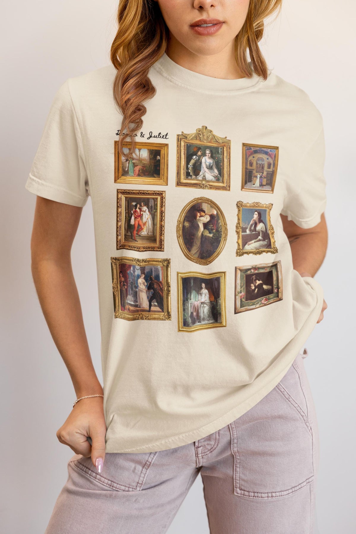 Romeo and Juliet Gift Classic Literature Reader Famous Paintings William Shakespeare 16th Century Play Book Lover Gift Romance Reader Graphic Tee – Bold Style · Great Gift For Fans