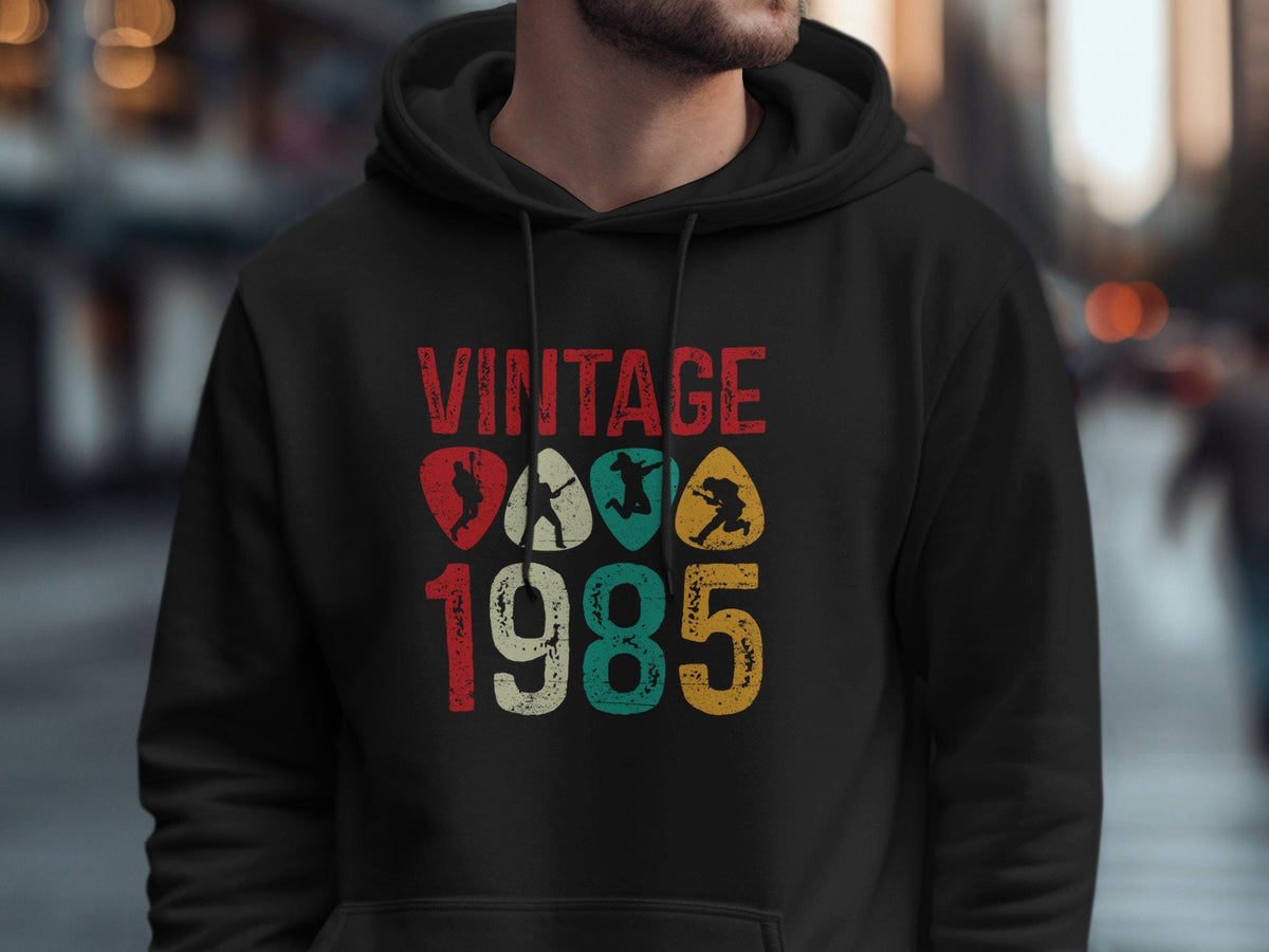 Vintage 1985 40th Birthday TShirt Sweatshirt Hoodie 40 Years Old Born In 1985 Retro Music Design Hoodie – Bold Style · Perfect For Daily Wear