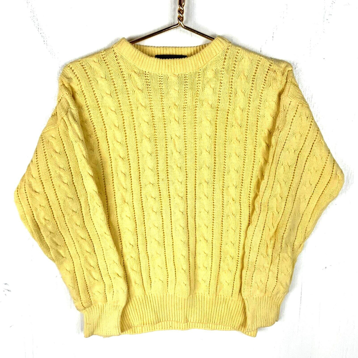Vintage Eddie Bauer Cable Knit Sweater Womens Small Yellow 90s Graphic Tee – Everyday Comfort · High-Quality Print