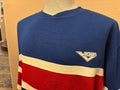 Vintage 80s Blue Red And White Stripped Pony Brand Crewneck Sweatshirt L Sweatshirt – Bold Style · High-Quality Print