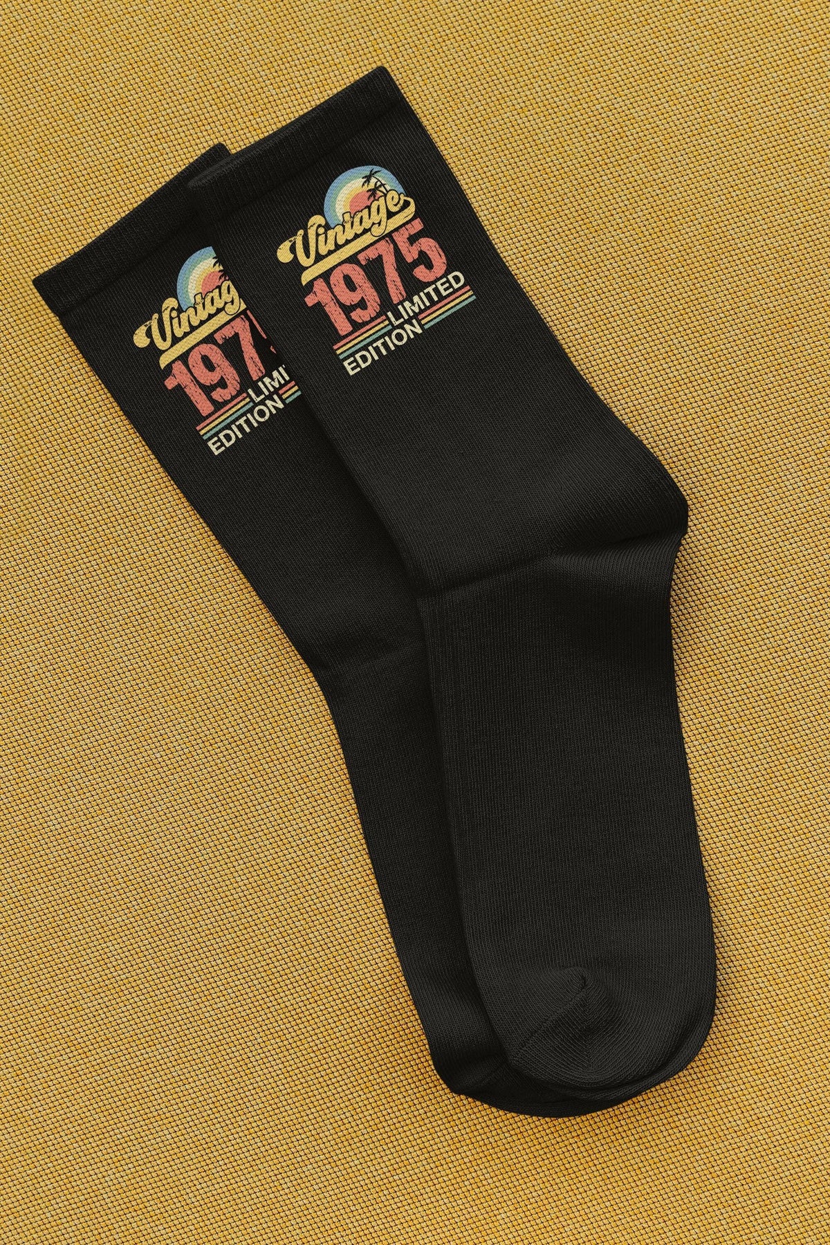 Vintage 1975 Socks 50th Birthday Gift 1975 Edition Socks Limited Edition Socks Retro 1975 Birthday Vintage Year Socks Graphic Tee – Everyday Comfort · Great Gift For Fans