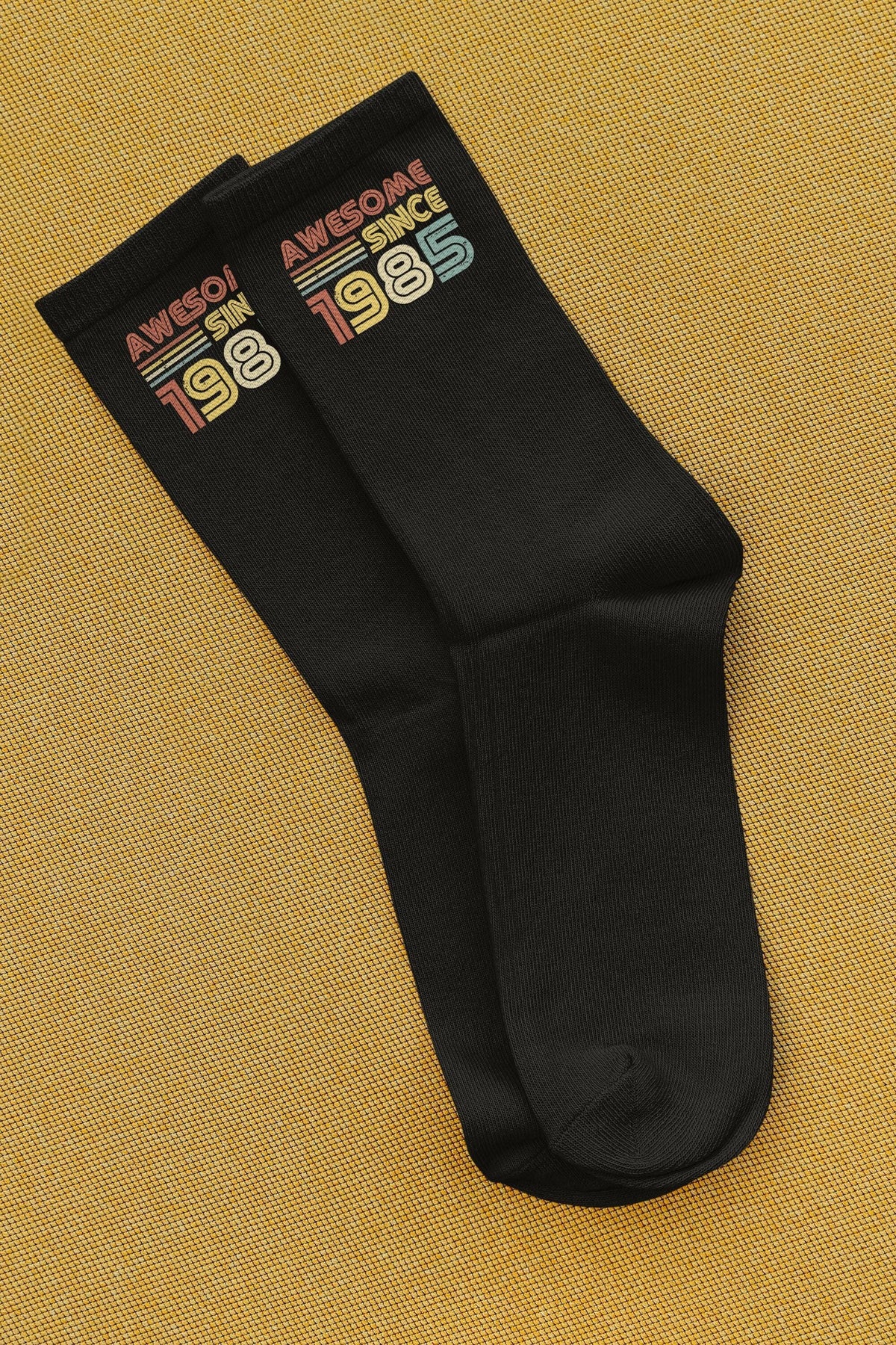 Awesome Since 1985 Socks Fun 40th Birthday Gift 40 Year Old Birthday Present Retro 1985 Design Socks Milestone Birthday Socks Graphic Tee – Aesthetic Look · High-Quality Print
