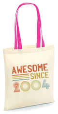 Awesome Since 2004 Tote Bag 21st Birthday Tote Bag Born in 2004 Bag 21 Years Old Party Bag EcoFriendly Bag for Life Tote Bag – Bold Style · High-Quality Print
