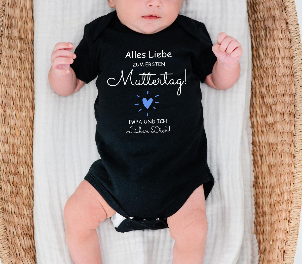 Happy first Mother's Day   baby romper gift from dad & baby. Sweet gift for first Mother's Day   baby bodysuit with saying. Mother's Day.