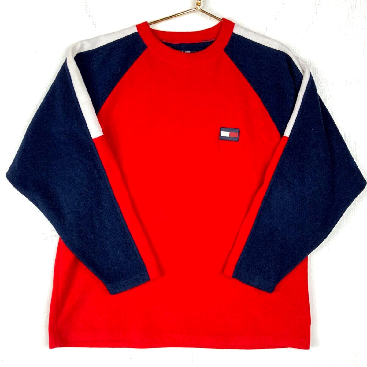 Vintage Tommy Jeans Creweck Fleece Sweater Jacket Medium Red Pullover 90s Graphic Tee – Easygoing Wear · Great Gift For Fans