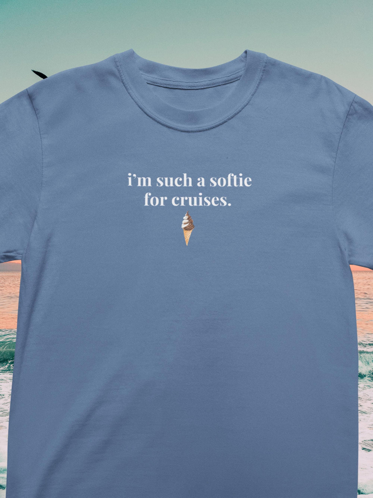 Cute Cruise Lover Tee Shirt for Girls Trip Family Vacation Funny Saying Matching Tee Soft Serve Ice Cream I39m Such a Softie for Cruises Graphic Tee – Premium Graphic · Great Gift For Fans