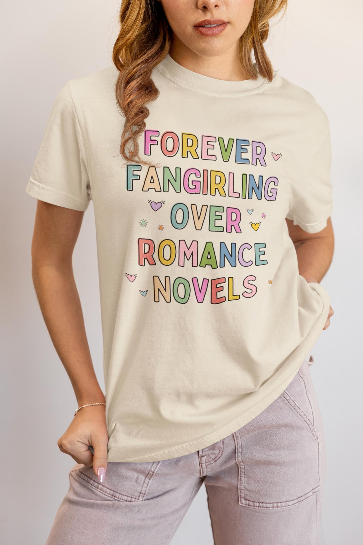 Romance Reader Book Lover Tee Shirt with Hearts Cute Bookish TShirt Romance Book Author or Librarian Who Loves Reading Romantasy Novels Graphic Tee – Feel-Good Design · Trending Graphic Apparel