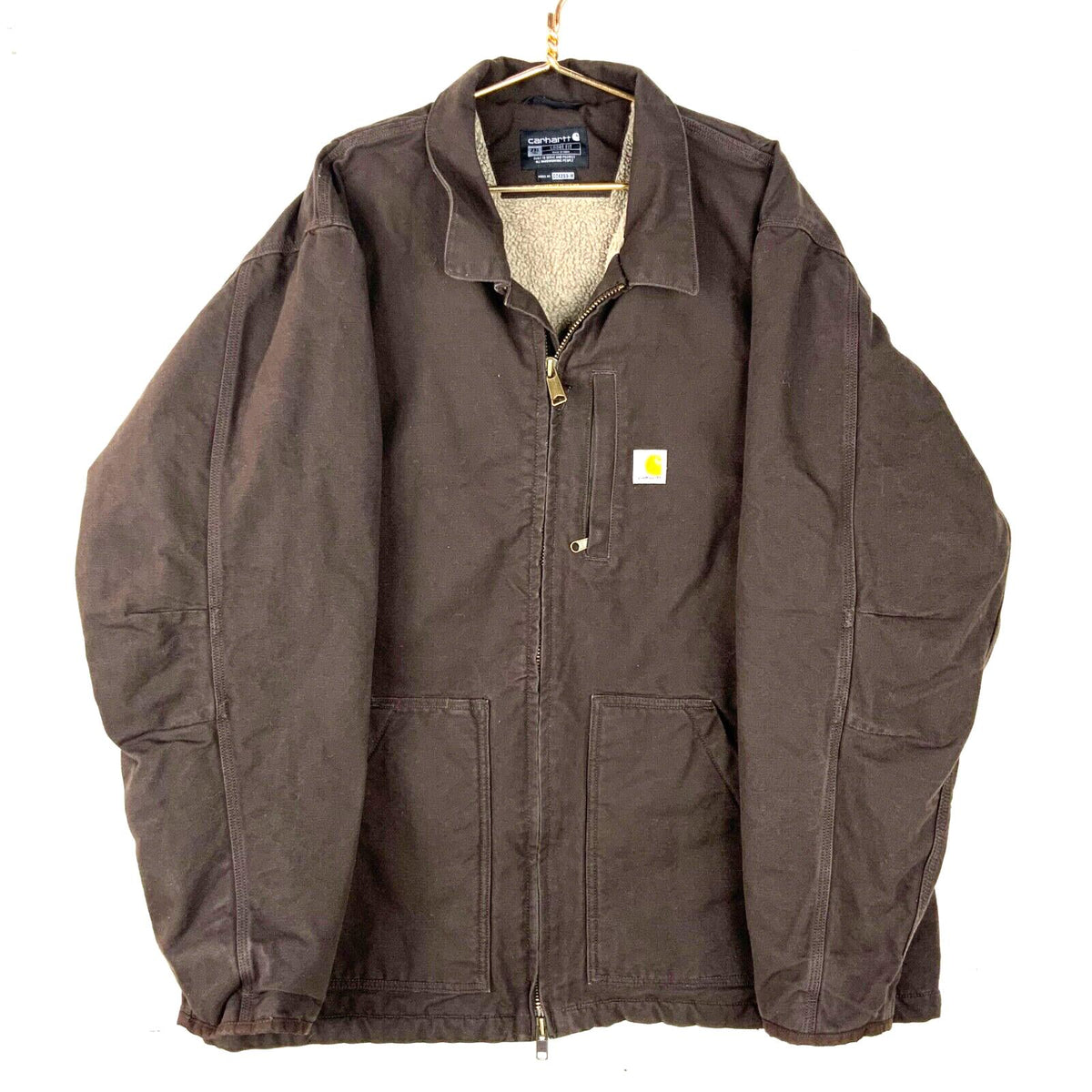 Carhartt Jacket 2XL Brown Sherpa Lined Full Zip Loose Fit Graphic Tee – Soft Feel · Trending Graphic Apparel