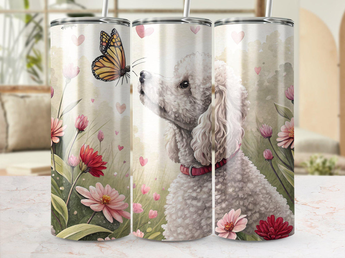 Digital Tumbler Wrap with Dog Butterfly Fields of Flowers 20oz Tumbler Wrap Dog Lover Gift Cute Dog Tumbler Design Graphic Tee – Everyday Comfort · Top Pick For Any Outfit