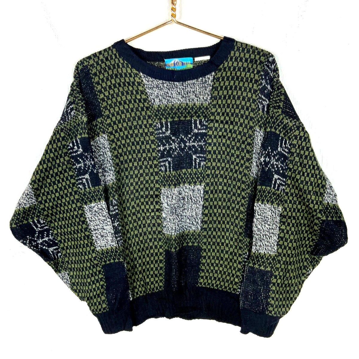 Vintage Grandpa Knit Crewneck Sweater Medium Green Pattern 90s Graphic Tee – Feel-Good Design · Trending Graphic Apparel