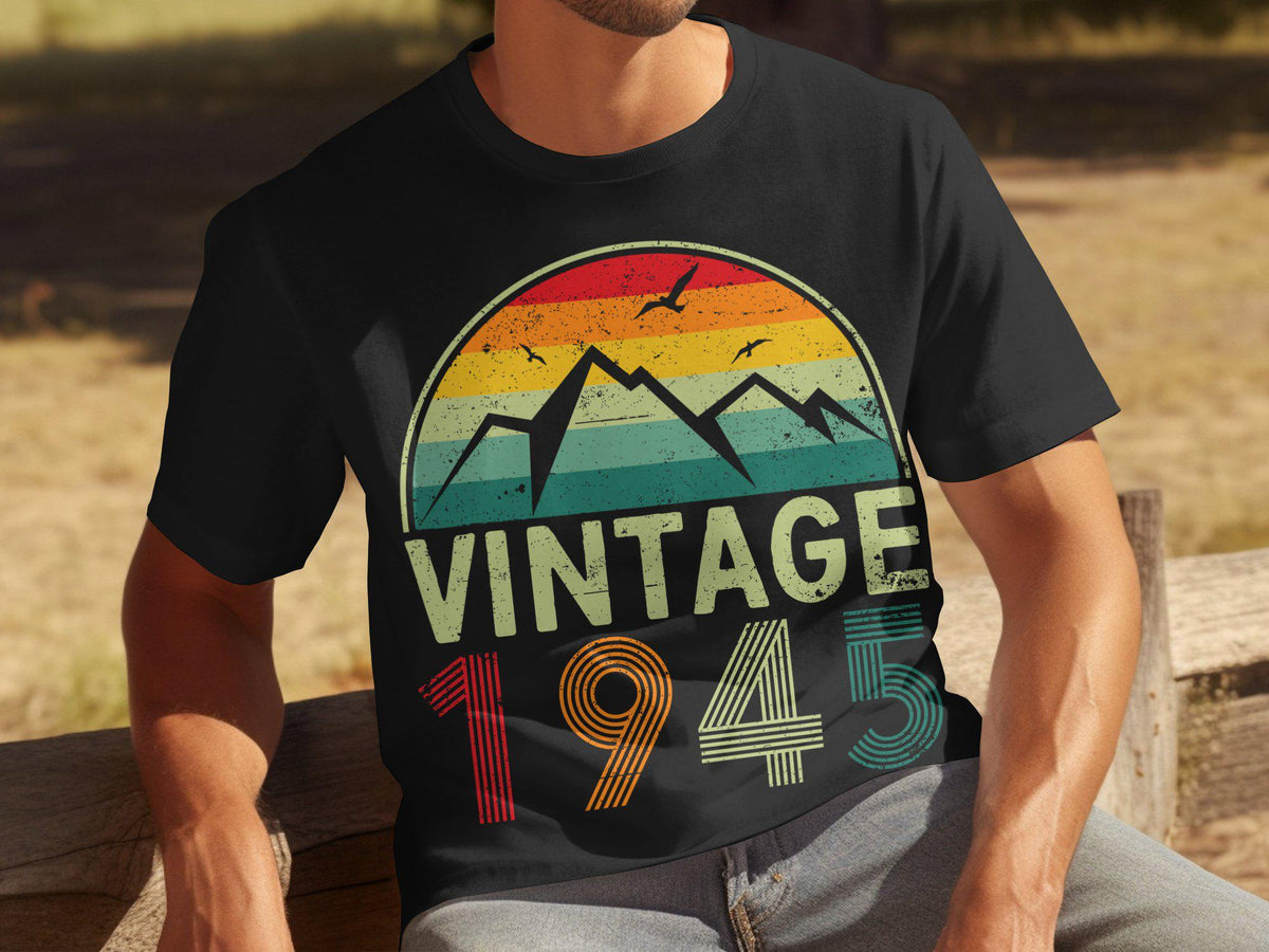 Funny Mens 80th Birthday T Shirt Born in 1945 Vintage T Shirt 80 Years Old Birthday Gift Retro 80th Birthday Shirt Graphic Tee – Aesthetic Look · Top Pick For Any Outfit