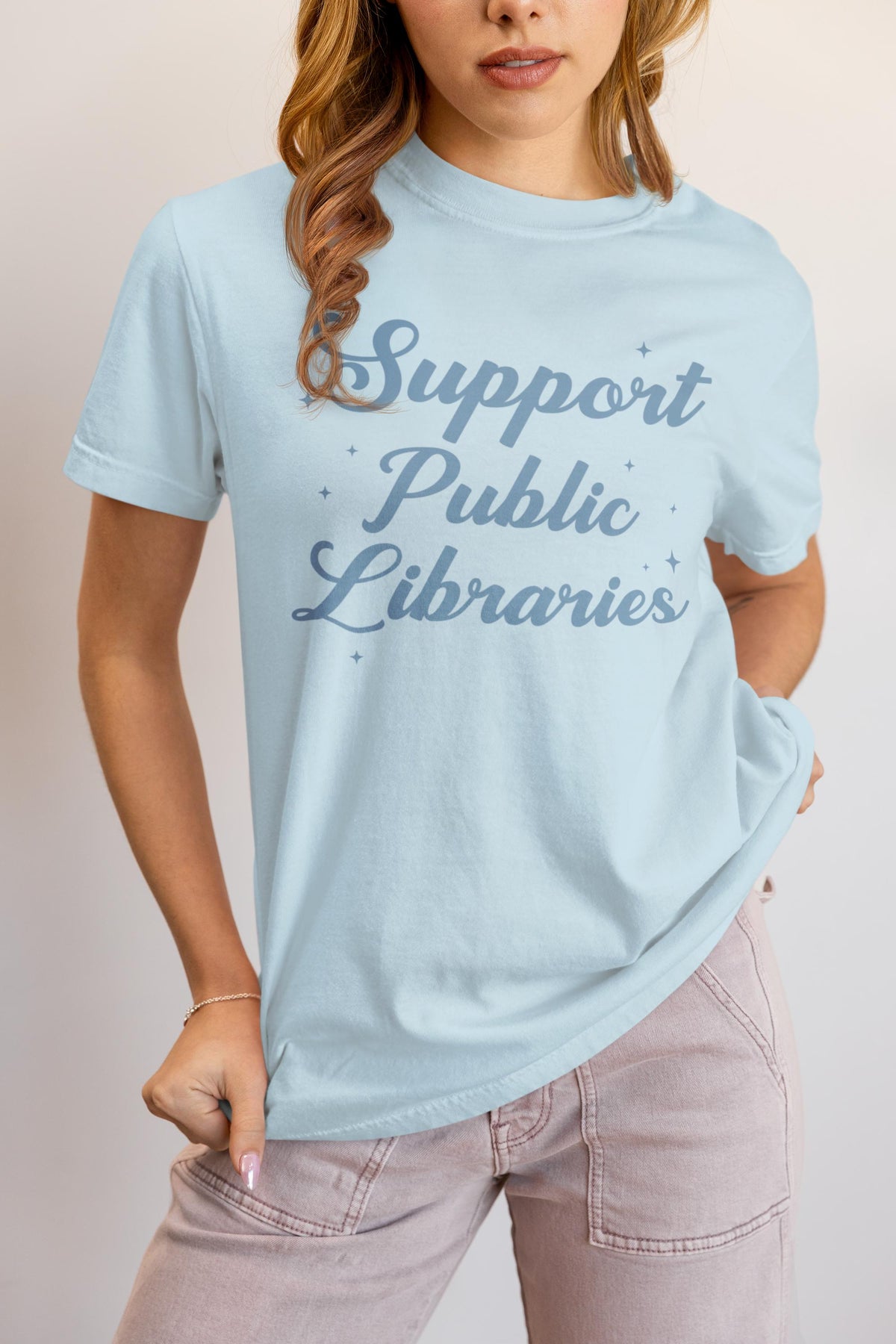 Support Public Libraries Tee Shirt with Stars Gift for Librarian or Bookworm Who Loves Reading Read Banned Books Aeshetic Tee for Reader Graphic Tee – Premium Graphic · Great Gift For Fans