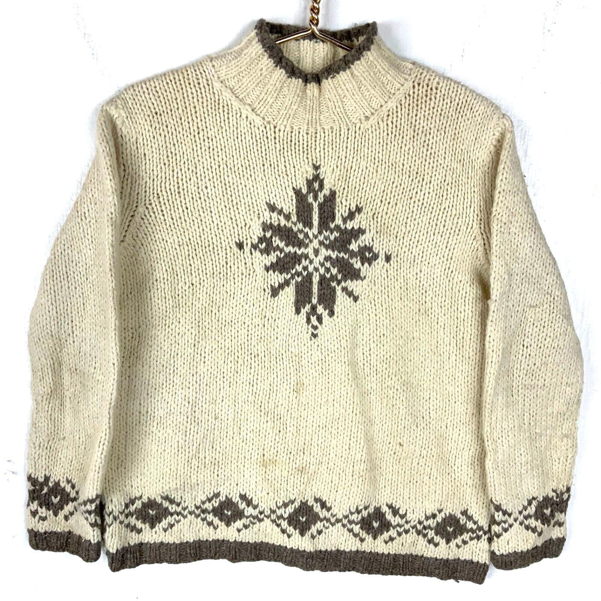Lauren Ralph Lauren Knit Wool Sweater Womens Size Small Beige Snowflake Graphic Tee – Warm & Stylish · Perfect For Daily Wear