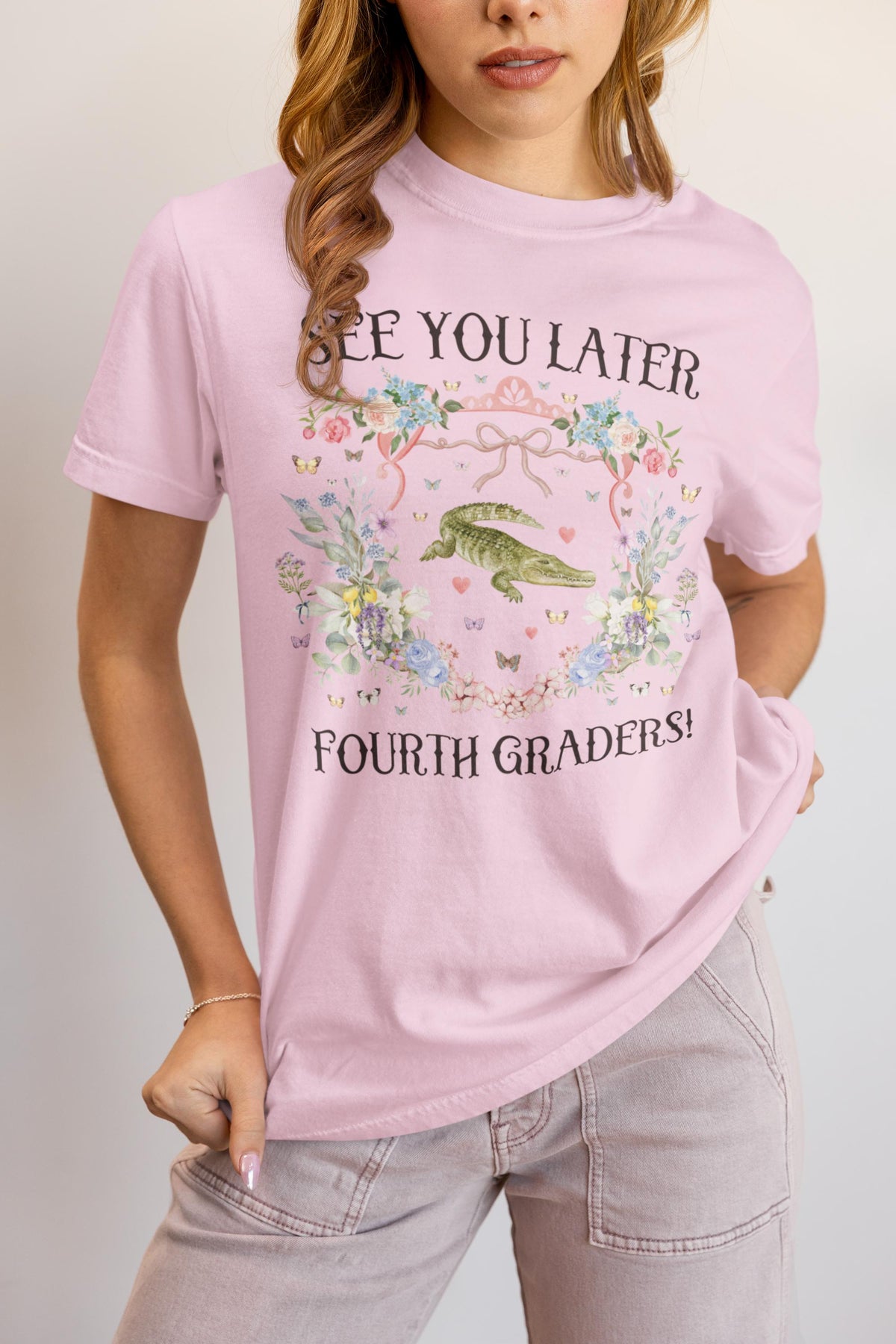 Last Day of School Animal Lover Tee Shirt for Third Grade Teacher See You Later Fourth Graders Cute Goblincore Flower TShirt for Teacher Graphic Tee – Premium Graphic · Great Gift For Fans