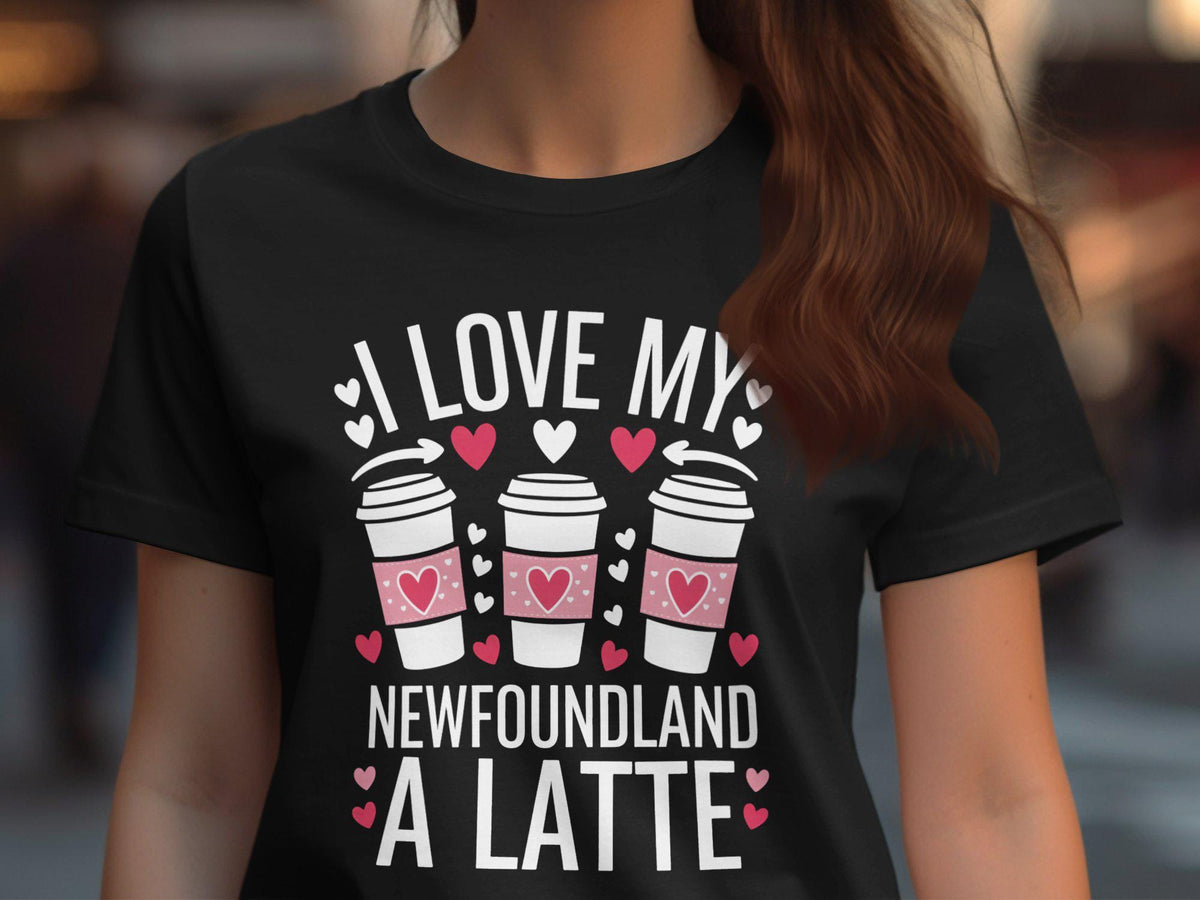 I Love My Newfoundland A Latte T Shirt Dog Lover Latte Graphic Tee Womens Newfoundland Dog Shirt Cute Coffee Dog Shirt Graphic Tee – Aesthetic Look · High-Quality Print