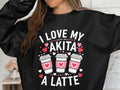 I Love My Akita A Latte Sweatshirt Dog Lover Gift Cute Dog and Coffee Design Cozy Dog Sweatshirt Perfect for Dog Moms Sweatshirt – Cozy Vibes · Must-Have Style