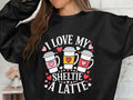 I Love My Sheltie A Latte Sweatshirt Cute Dog Lover Gift Coffee Enthusiast Sweater Adorable Sheltie Design Cozy Casual Wear Sweatshirt – Feel-Good Design · Great Gift For Fans