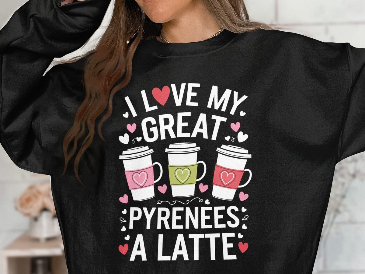 I Love My Great Pyrenees a Latte Dog Lover Sweatshirt Cute Coffee Design Hoodie Cozy Pullover Gift for Dog and Latte Enthusiasts Hoodie – Warm & Stylish · Top Pick For Any Outfit