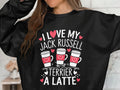 I Love My Jack Russell Terrier Sweatshirt Cute Dog Lover Gift Funny Latte Design Cozy Graphic Pullover Pet Owner Apparel Sweatshirt – Aesthetic Look · Great Gift For Fans