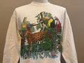 Vintage 80s Rainforest Wildlife Animals Crewneck Sweatshirt L Sweatshirt – Bold Style · High-Quality Print