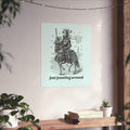 Medieval History Poster Print with Funny Saying Just Jousting Around Silly Goblincore Print with Stars and a Knight in Armor History Gift Graphic Tee – Warm & Stylish · Top Pick For Any Outfit