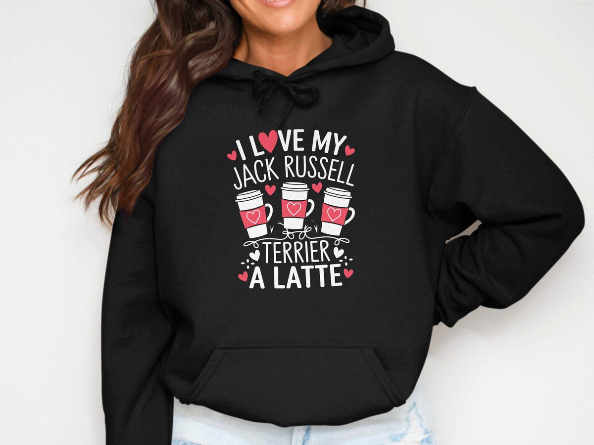 Cute Women39s Hoodie with Jack Russell Terrier Latte Design Fun Women39s Dog Lover Sweatshirt Cozy Coffee Hoodie for Dog Moms Gift Idea Hoodie – Easygoing Wear · Perfect For Daily Wear