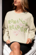Romance Reader Sweatshirt with Flowers and Hearts Cute Book Lover Gift Idea for Bookworm Who Loves Historical Romance Fantasy Romance Sweatshirt – Soft Feel · Must-Have Style