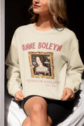 Anne Boleyn Tudor History Sweatshirt with Flowers 90s Scrapbook Vibe Famous Painting European History Famous Queens Henry VIII Wives Sweatshirt – Warm & Stylish · Perfect For Daily Wear